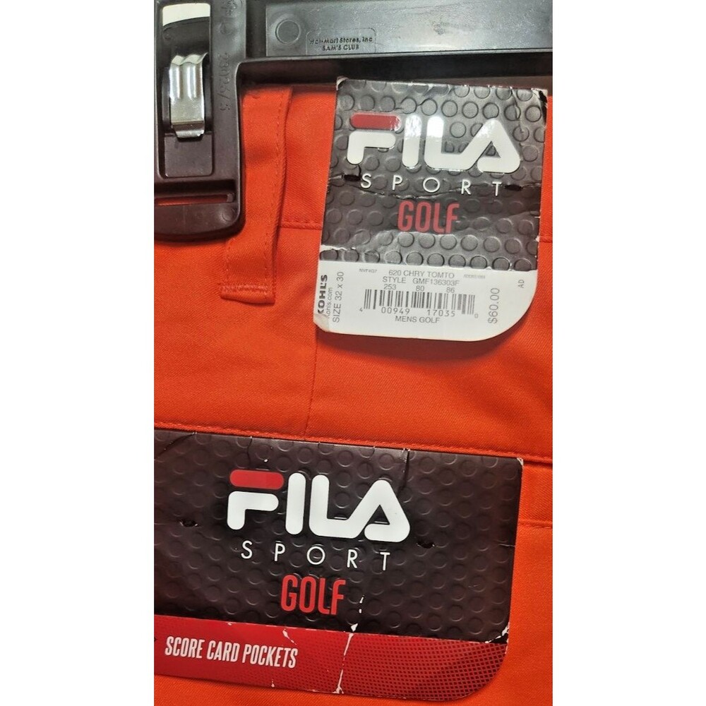 Fila Sport Golf Pants Flat Front Orange Polyester Flat Front Mens Size 32/30 - Picture 11 of 11